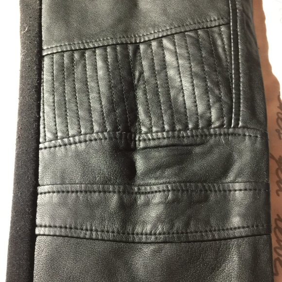 Faux Leather Black Pants (front) Petite - Picture 2 of 14